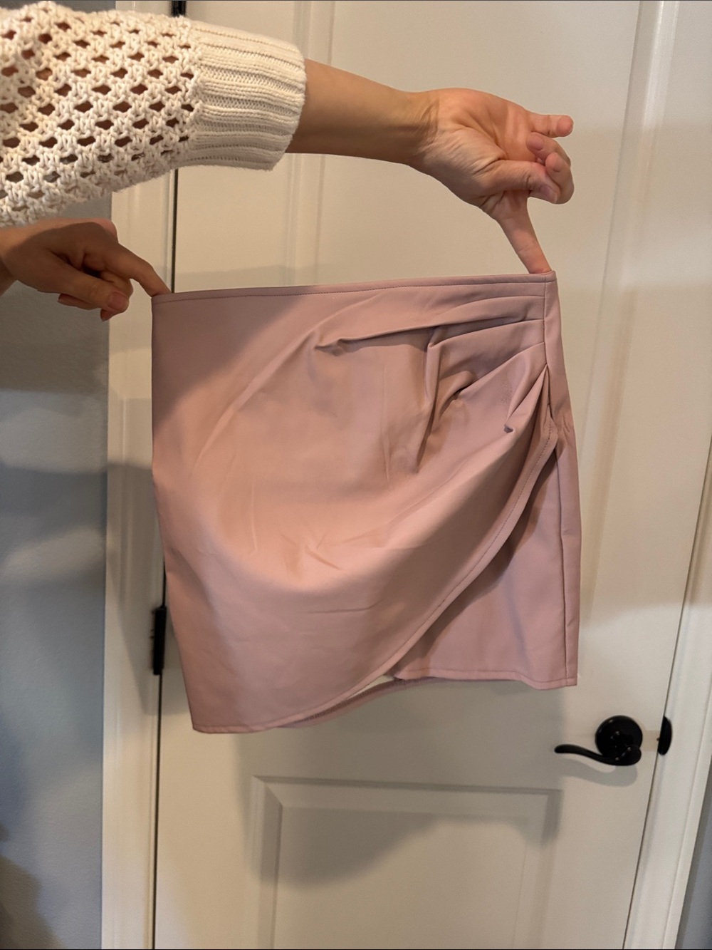 Shinestar Dusty Rose Draped Mini Skirt